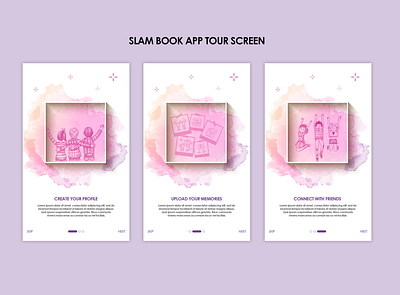 Slam Book Tour Screens app art design illustration minimal ui ux vector