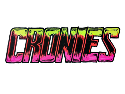 Cronies Iron On brush drawn hand lettering pen type