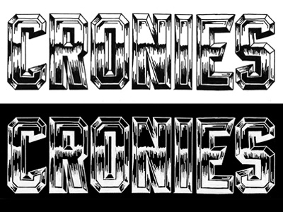 Chrome Cronies chrome drawn hand lettering type