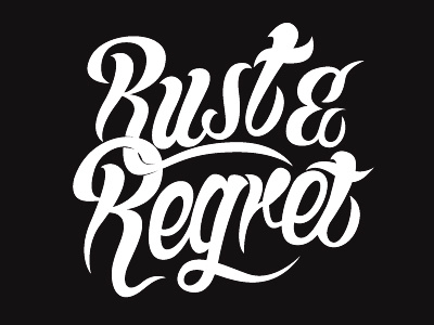 Rust & Regret brush drawn hand lettering pen type