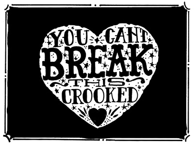 Crooked Heart drawn hand heart type