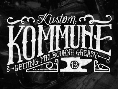 Kustom Kommune #2 drawn hand type