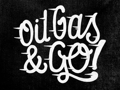 Oil Gas & Go drawn hand legs lettering motorbike motorcycle type
