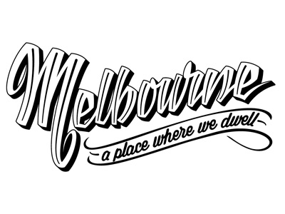 Melbourne australia drawn hand in lettering made type