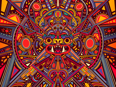 prehisanxiety color culture illustration logo mexican art mexico prehispanic simetry vector