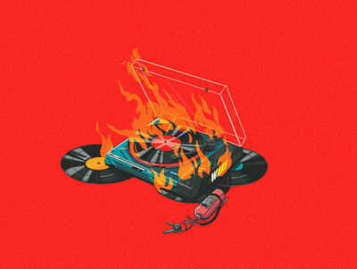 On fire!!! band color illustration logo mexico music music art music player retro vector vinil