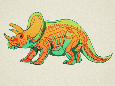 Dino-Ray color dead dino dinos dinosaur illustration mexico procreate ray skull triceratops vector