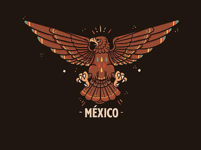 M É X I C O colors design eagle eagle logo fire flags illustration logo mexico mexico city shield vector