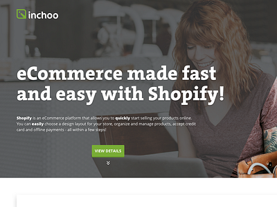 Landing page for a service ecommerce inchoo landing page typography ui ux web design