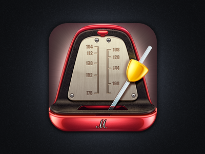 Metronome icon app apps aroundthebear chrome gold icon icons ios ipad iphone leather metronome music rhythm