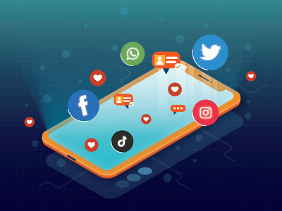 Social media icons | Smartphone by Augend Plus on Dribbble