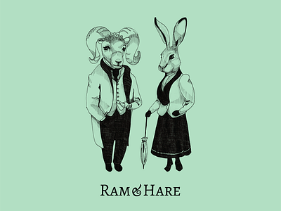Ram & Hare branding illustration identity logo logo design