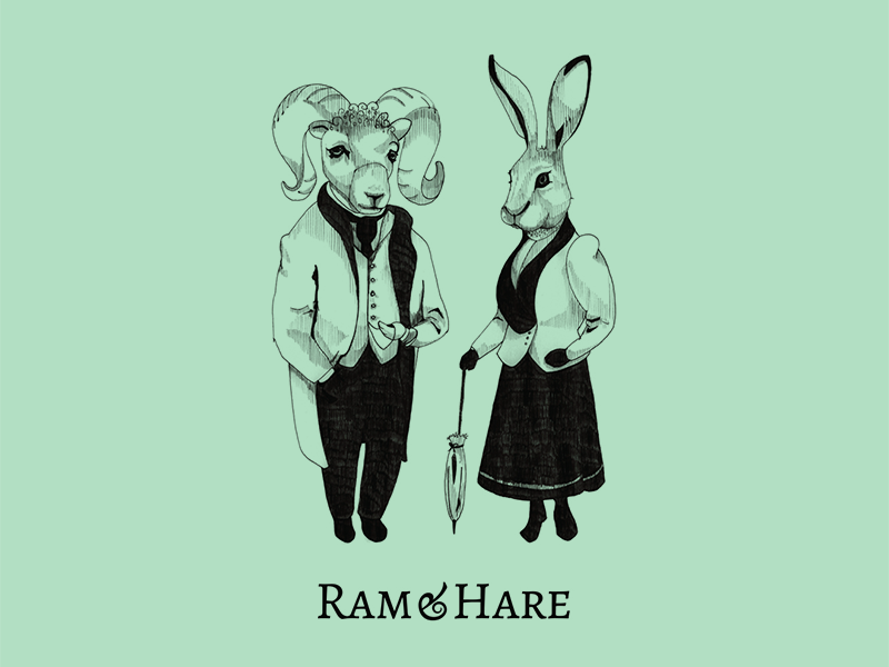 Ram & Hare identity branding illustration logo design logo