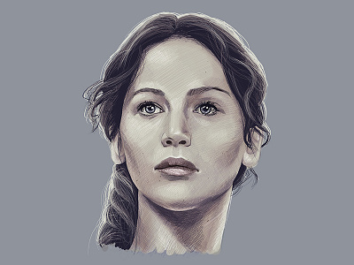 Katniss Everdeen art digital hunger games illustration katniss everdeen painting photoshop portrait