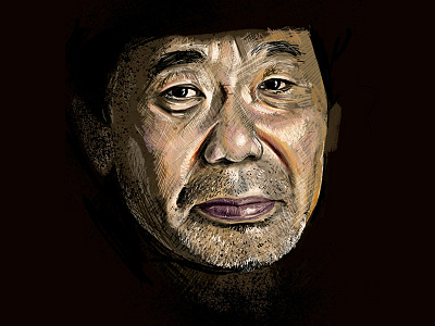 Haruki Murakami art digital haruki murakami illustration painting photoshop portrait