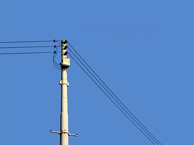 Pole blue minimal minimalist photograph photography pole wires