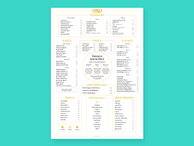 Oro Outdoor Menu design indesign menu outdoor poster print type typography wall