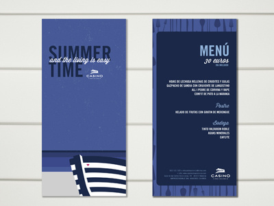 Casino illustration menu summer