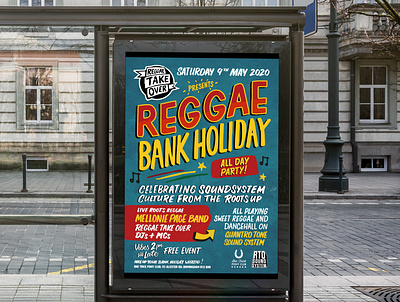 reggae take over poster design handdrawn handlettering lettering music poster reggae