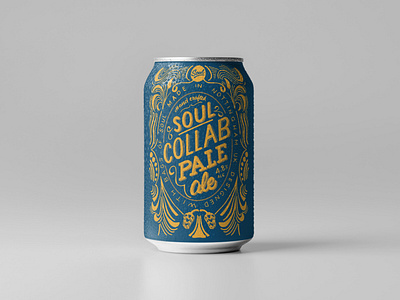 Hand drawn craft beer can design