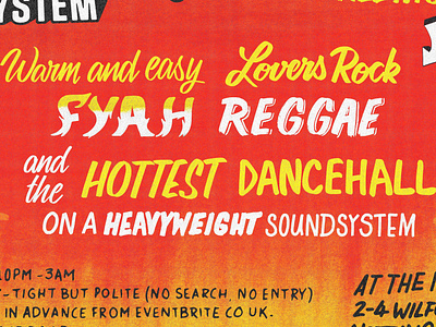 Hand lettering on poster dancehall design graphicdesign handlettering lettering poster reggae script