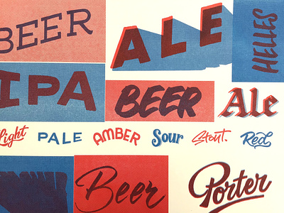 Risograph print from some hand lettering beer craftbeer lettering letters paleale print risograph script script lettering