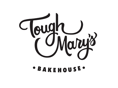 Tough Mary Logo drawn hand lettering logo script