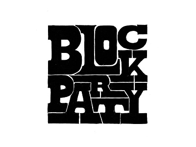 Block Party hand lettering custom hand lettering lettering logo slab serif