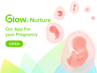 Glow Nurture - Pregnancy Tracker app banner design illustration pregnancy