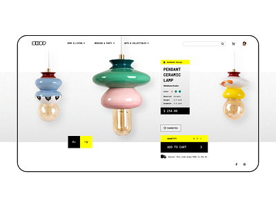 Lighting shop - Web Design app design handmade lamps light lighting shopping store ui web webdesign website