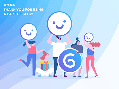 Glow - 2019 annual report - illustration 2019 2020 design glow graphic graphic design illustration