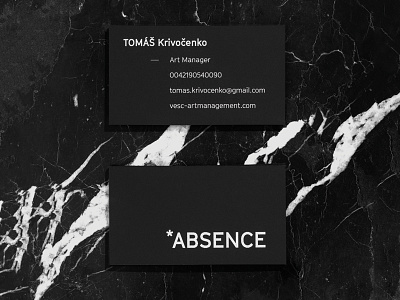 *Absence exhibition identity business card exhibition marble minimal print design