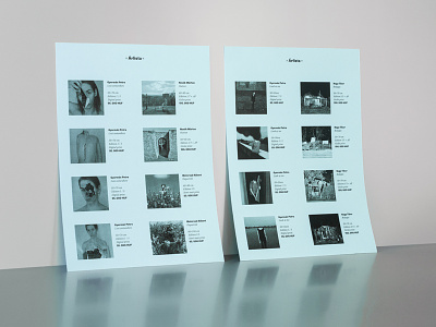 Vol. 04 price list card design exhibition invitation minimal pricelist print