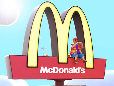McDonald's 3D Animation 2021 3d ui animation birds burger character latest mcdonalds minimal modern motion new