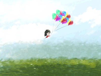 Fly Away animation artwork balloons colors digitalpaint fly fun jhalla moazzam speed