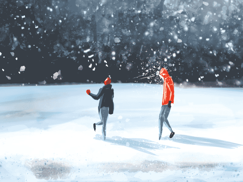 Time Freeze after effects animation artwork character digital paint idea illustration morning snow story