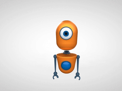 Henry The Silly Robot 3d animation artwork c4d character cute design gif machine orange robot silly