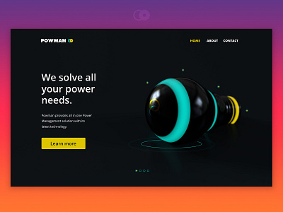 POWMAN web page - Year 2045 3d design future illustration industrialdesign power productdesign solution ui ux web webpage design
