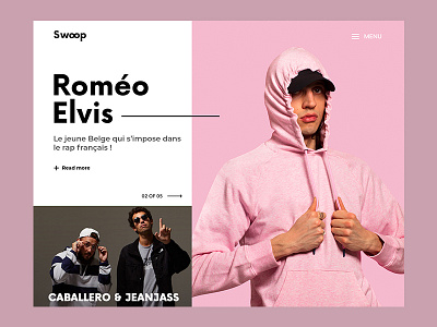 Swoop design landing minimal music pink simple ui valentin semes web web design webpage website