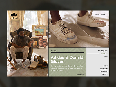 Adidas & Donald Glover adidas design landing magazine minimal simple style ui urban ux valentin semes web webdesign webpage website