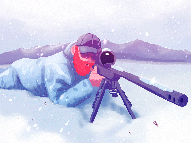 Hunter alaska animation deer gif hunt hunter snow wind winter