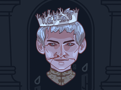 Joffrey Baratheon blood candle character crown death face game of thrones head king portrait