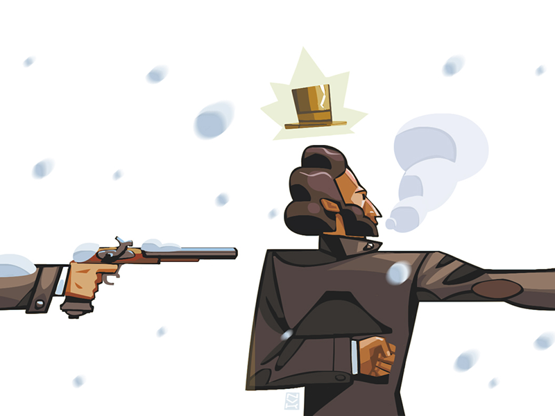 Day One. Pushkin art dantes duel gun illustration novelember poet pushkin russian shoot snow writer