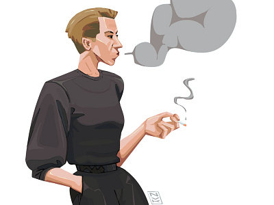 Day Four.Tove Jansson art character draw illustration moomins novelember smoke smoking