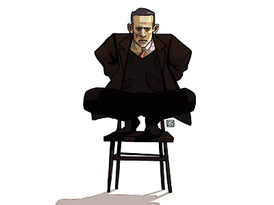 Day Seventeen. Kharms art chair character design digital draw illustration novelember portrait russian writer