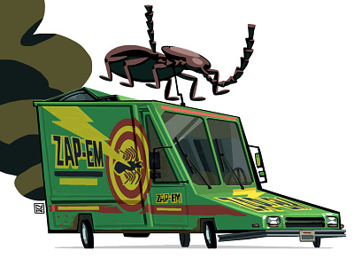 Zap-Em van from MIB art bug car digital dirt draw edgar insect mib smoke stylized ufo