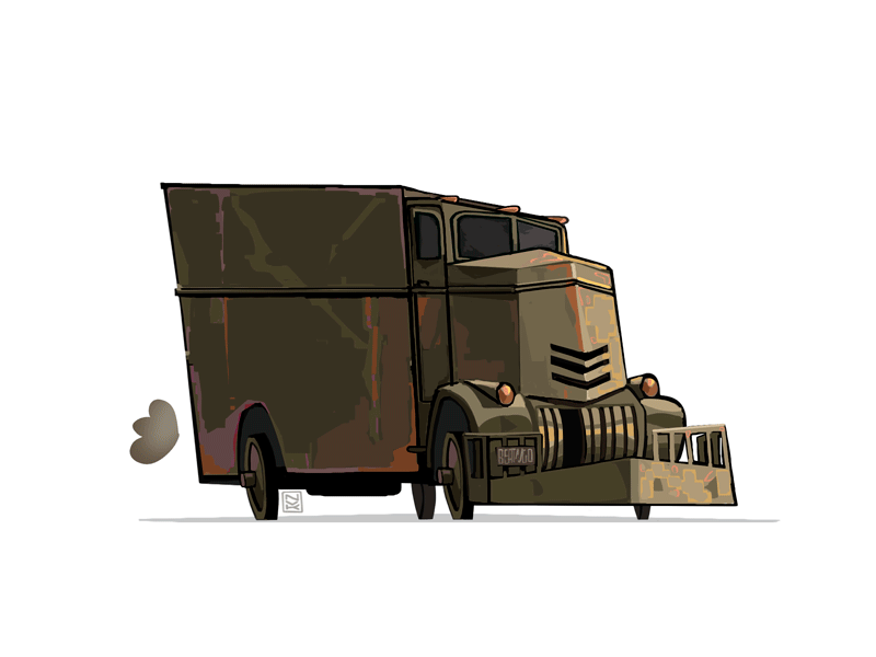 Jeepers Creepers animation art car digital dirt draw horror jeep movie smoke spooky truck