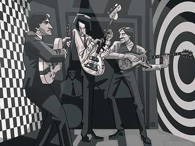 The Kinks 2d art band british digital group illustration music poster rocknroll