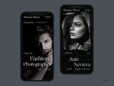 Fashion Photographer – Folio /001 design digital fashion minimal mobile product ui ux web