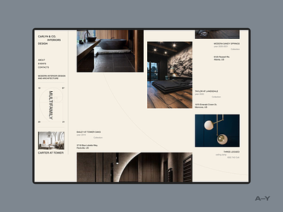 Carlyn & Company Interiors Design /003 clean design digital grid grids inspiration layout minimal typography ui ux web